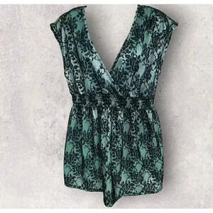 Planet Motherhood Women’s Light Teal Blouse Empire Waist A-line, Sz L